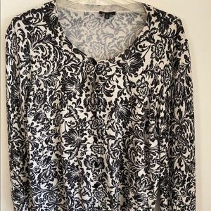 Talbots black and white cardigan